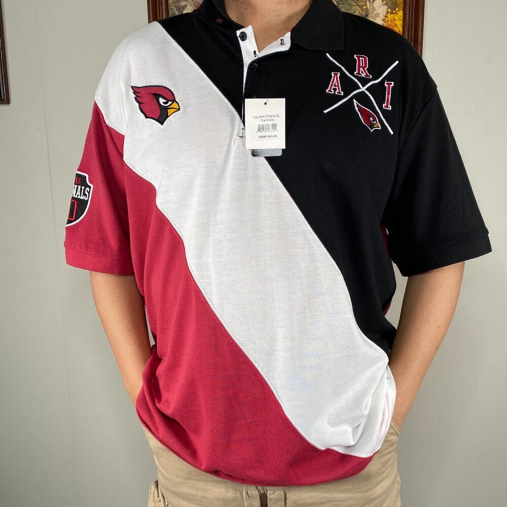 NFL Team Apparel Arizona Cardinals Polo Shirt Top Men's XL Multicolor Logo NWT
